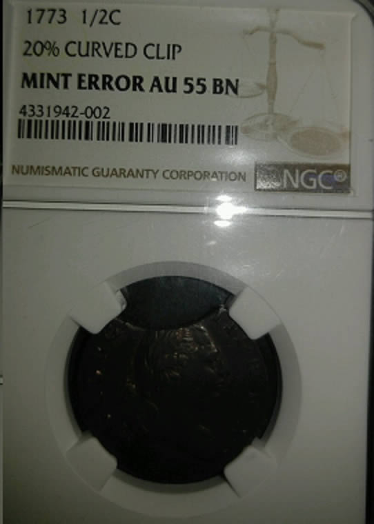 1773-Virginia-Colonial-Mint-Error-Clip-Planchet